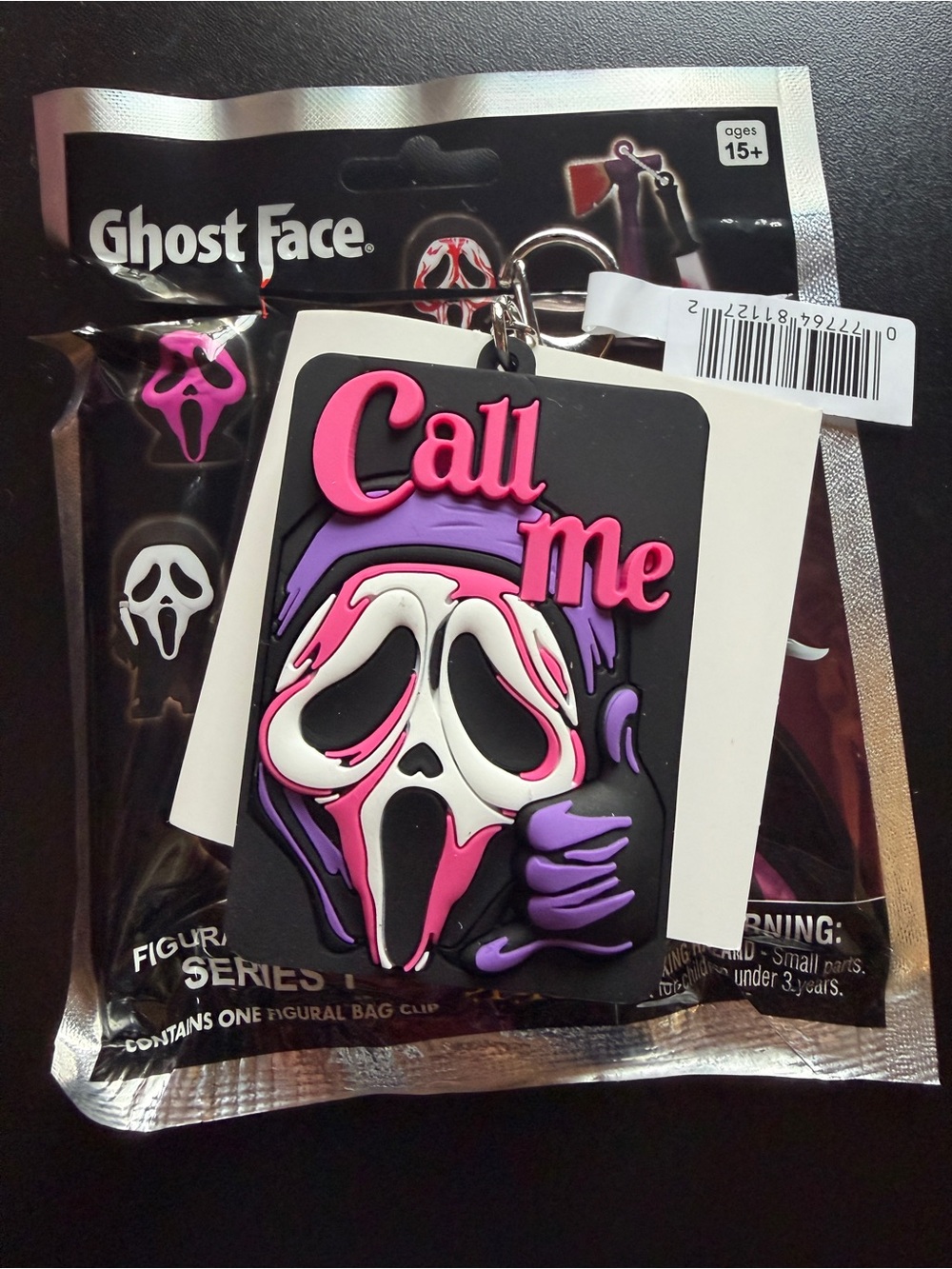 New Ghost Face Scream Blind Bag Figural Keychain Clip 'Call Me' Series 1